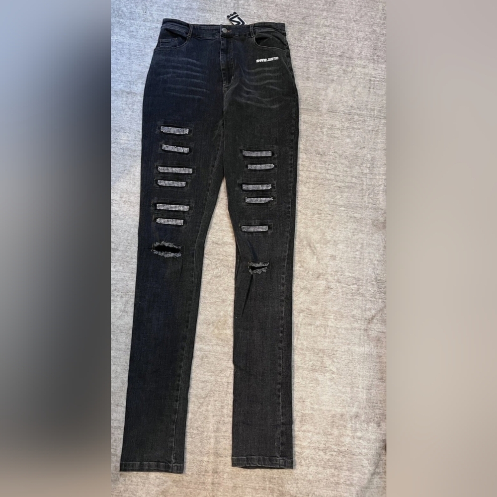 Shane Justin Stack Distressed Black Jeans